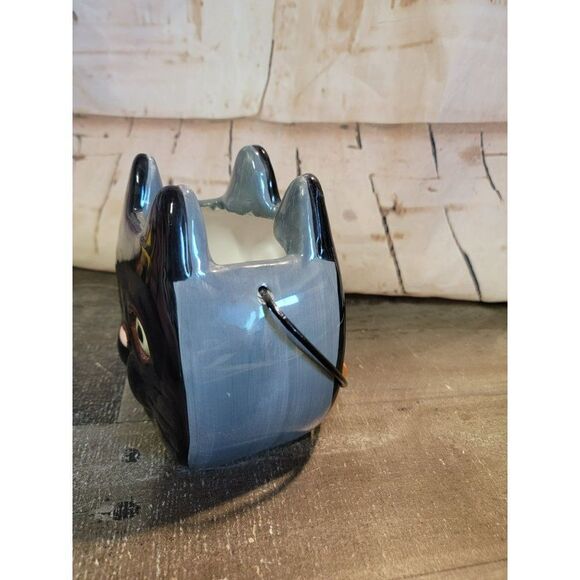 Ceramic Halloween black cat basket decor - Picture 4 of 7